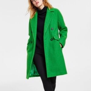 BCBG Generation Kelly Green Coat jacket new button pockets large B32